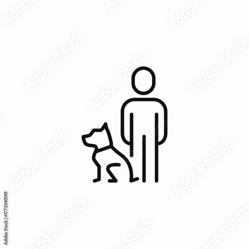 person dog owner icon sign vector