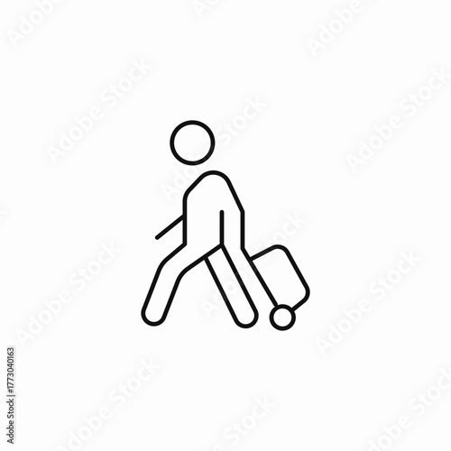 person traveling luggage icon sign vector