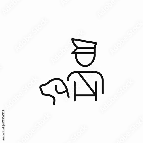 police dog officer icon sign vector