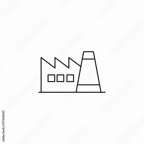 sawtooth roof factory icon sign vector
