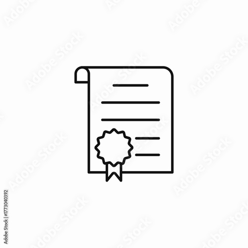 scroll document seal icon sign vector