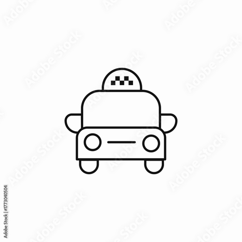 simple taxi car icon sign vector