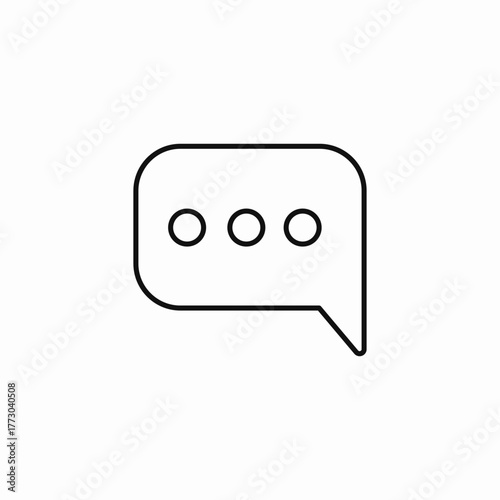 single bubble ellipsis rounded icon sign vector