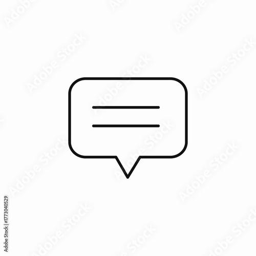 single bubble two lines downward pointer icon sign vector