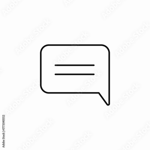 single message bubble two lines icon sign vector
