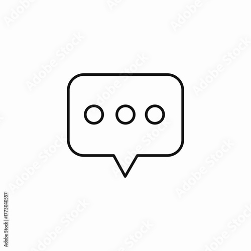 single bubble ellipsis downward pointer icon sign vector