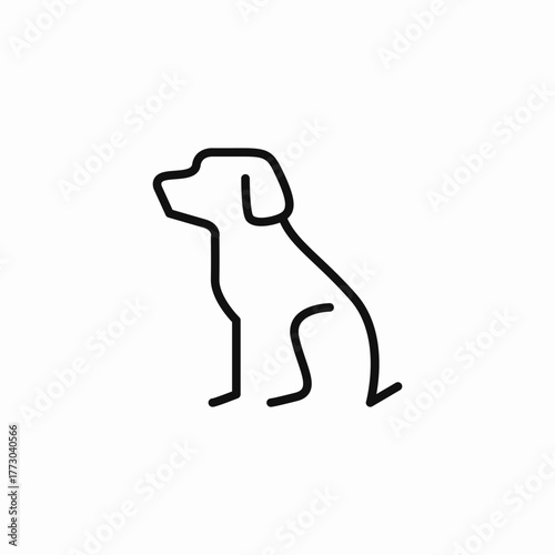 sitting dog silhouette icon sign vector