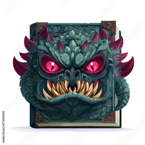 Scary Monster Book Vector Clipart