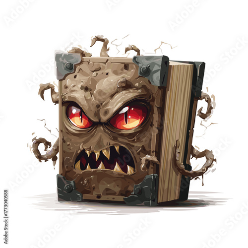 Scary Monster Book Vector Clipart