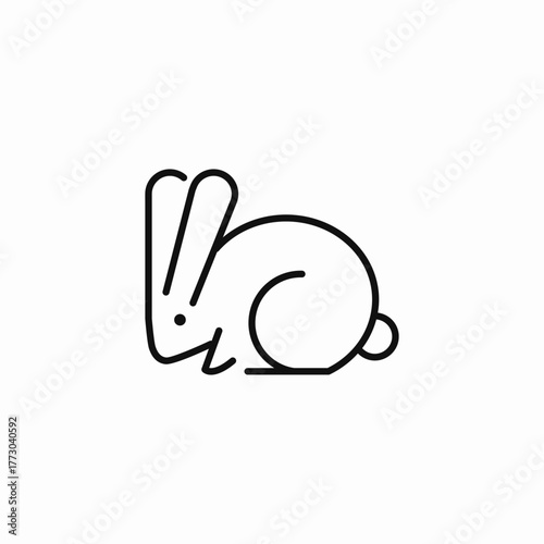 sitting bunny rabbit icon sign vector