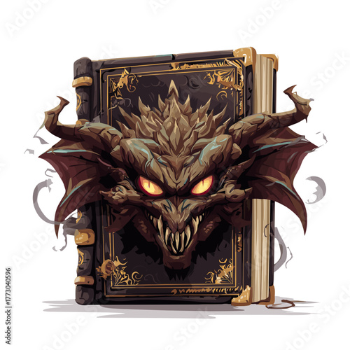 Scary Monster Book Vector Clipart