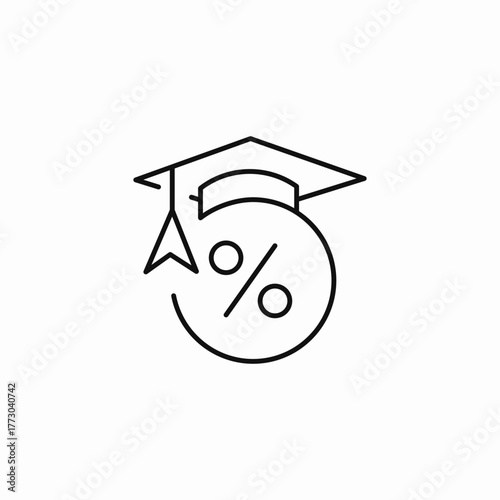 student loan rate icon sign vector