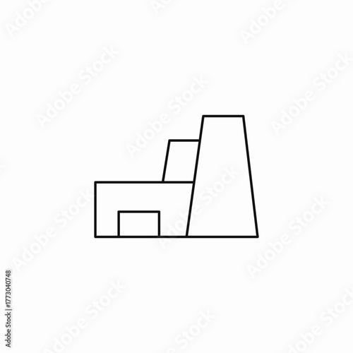 stepped roof factory icon sign vector