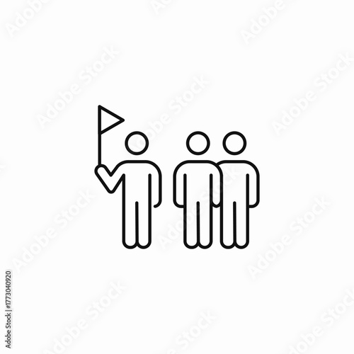 tourist group guide icon sign vector