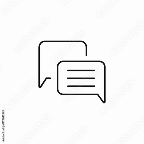 two bubbles overlapping speech lines icon sign vector