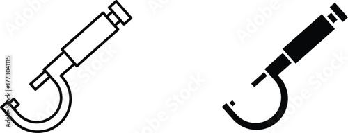 micrometer icon vector graphic illustration  with white background flat hand made icon fill icon .