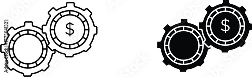 money process  icon vector graphic illustration  with white background flat hand made icon fill icon .