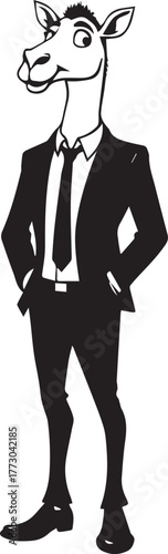 cartoon illustration of a man camel 