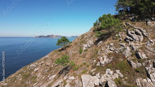 Cies Islands from Monteferro, Nigrán. Pontevedra, Galicia. Maritime-terrestrial National Park of the Atlantic Islands of Galicia
