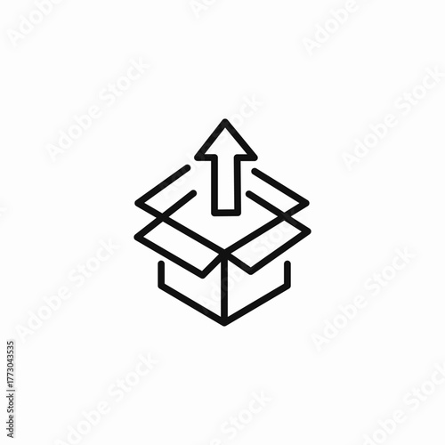 box product unpacking icon sign vector