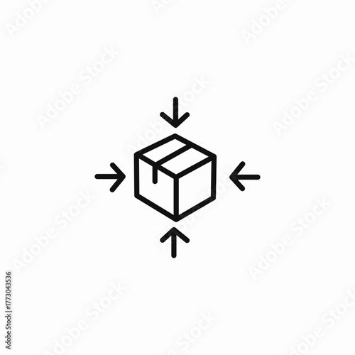 box compression optimization icon sign vector