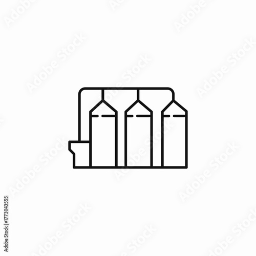 boxing gym punching bags icon sign vector