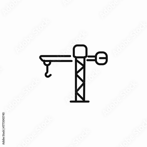 construction tower crane icon sign vector