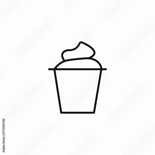 cup with whipped cream icon sign vector