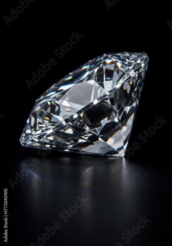 Wallpaper Mural A close-up shot of a brilliant cut diamond, showcasing its incredible sparkle and intricate facets, set against a dark background ,brilliant ,shine ,facets Torontodigital.ca