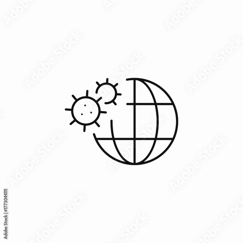 global virus pandemic icon sign vector