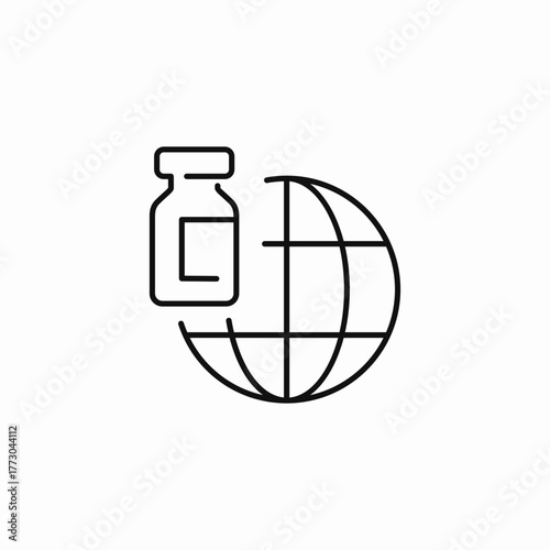 global vaccine distribution icon sign vector