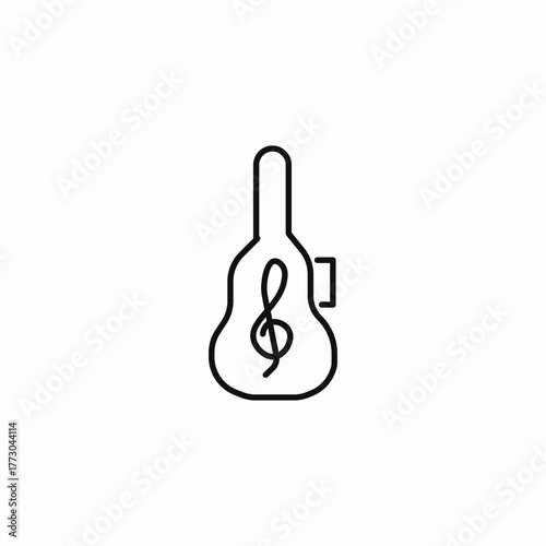 guitar case treble icon sign vector