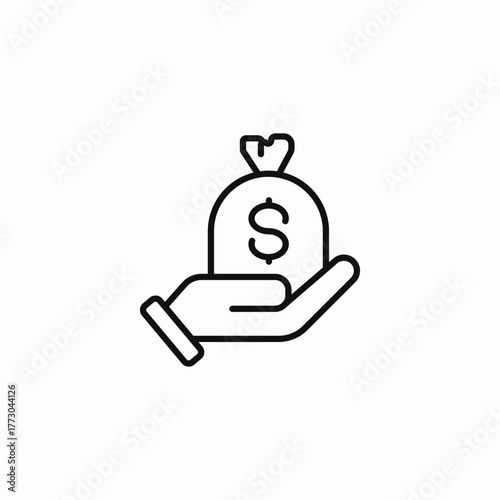 hand giving money icon sign vector
