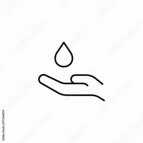 hand water drop icon sign vector