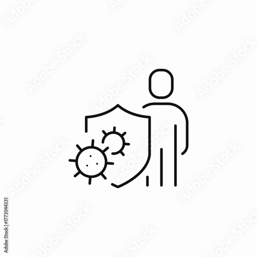 immunity shield virus icon sign vector