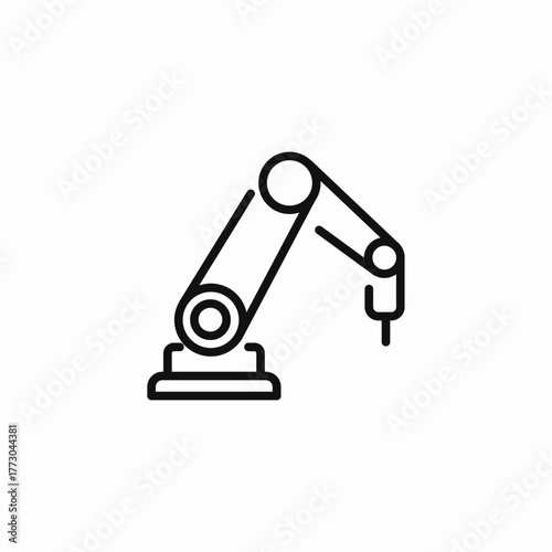 industrial robotic arm icon sign vector