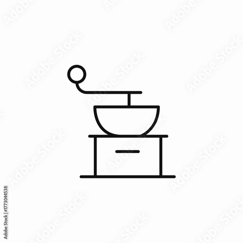 manual coffee grinder icon sign vector
