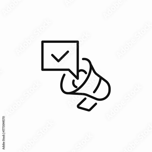 megaphone speech checked announcement icon sign vector