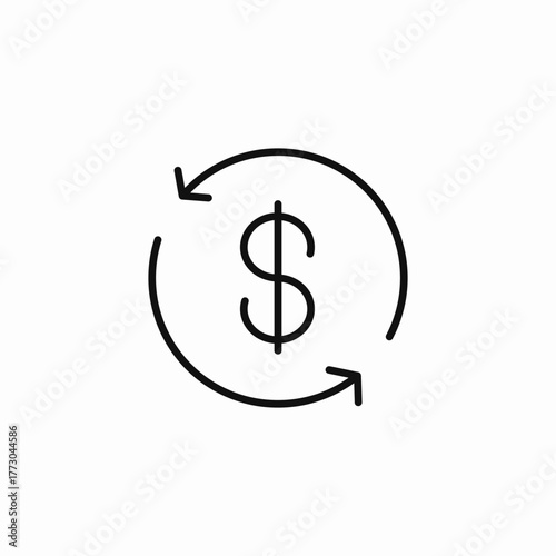 money exchange cycle icon sign vector