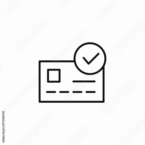 payment card approved icon sign vector