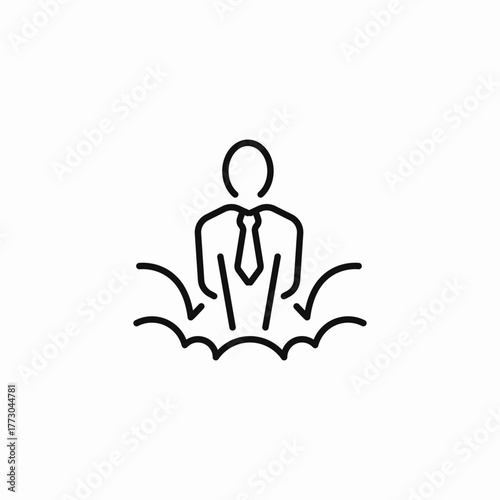 person landing impact icon sign vector