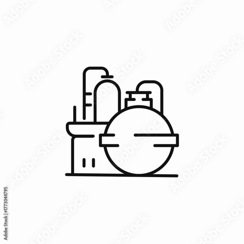 petrochemical refinery tanks icon sign vector