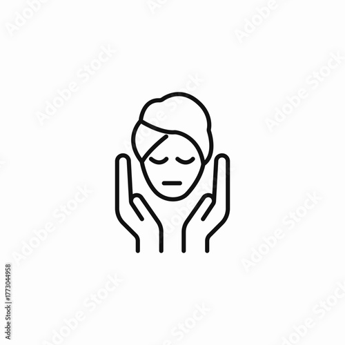 relaxing facial treatment icon sign vector