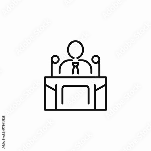 speaker podium presentation icon sign vector
