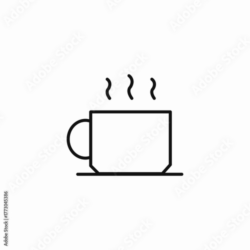 steaming hot coffee cup icon sign vector