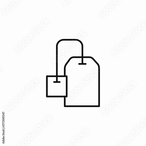 teabag label outline icon sign vector