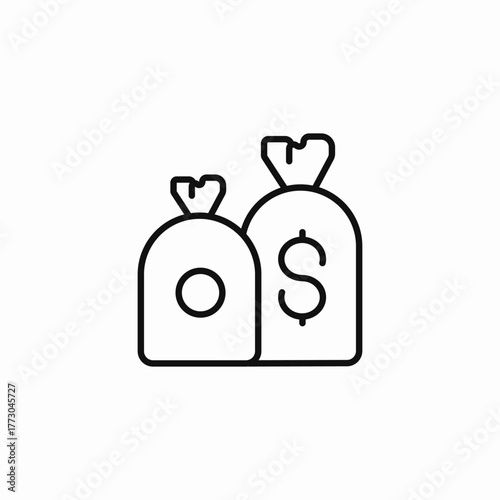 two money bags icon sign vector