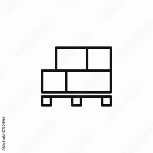 warehouse pallet stacked goods icon sign vector