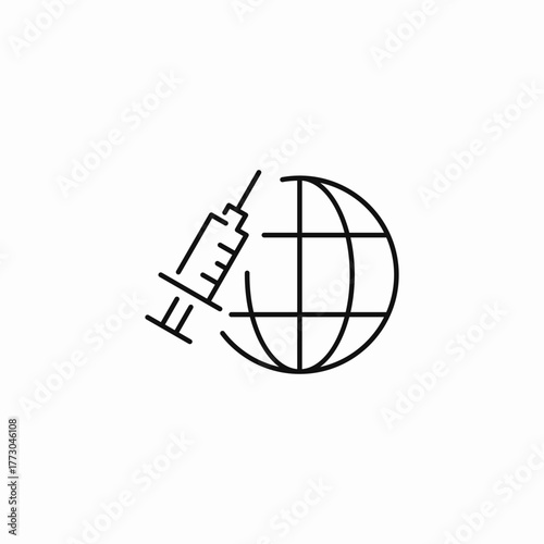 world syringe injection icon sign vector