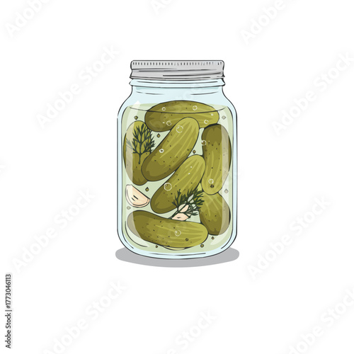 Pickled cucumber vector illustration for motion graphics